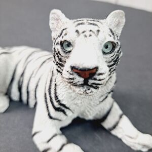 LIVING STONE Figurine White Tiger 1987 Green Blue Eyes Big Cat Wildlife Safari